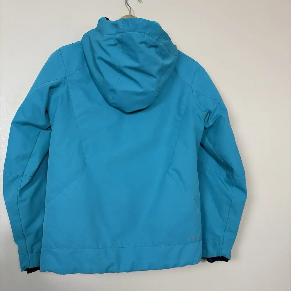 Obermeyer Girls/Teen Ski Sara Jacket Sz L Teal Hooded Winter Tactical Insulated